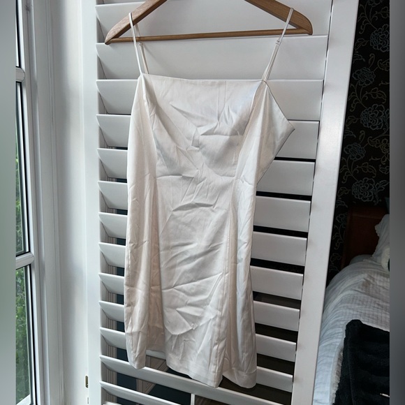 Aritzia White Shimmer Satin Dress - Picture 1 of 4